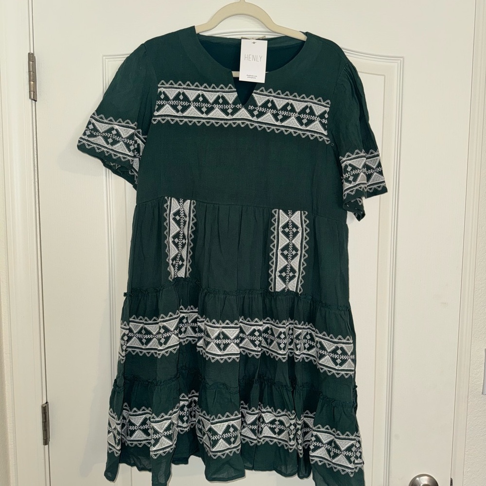 New Green & White Dress